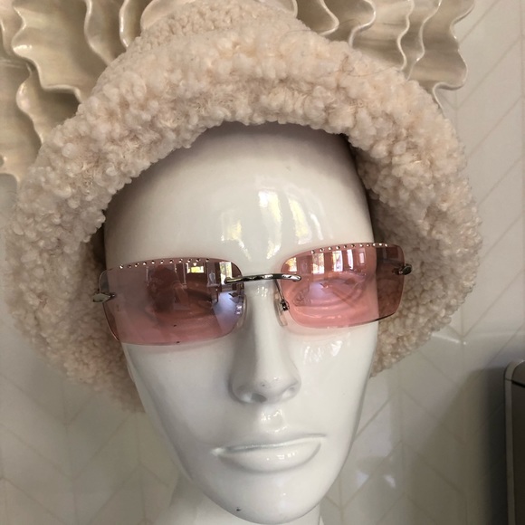 NICOLE BENISTI frameless sunglasses, rose lens with embellishment. BEAUTIFUL! - Picture 4 of 10